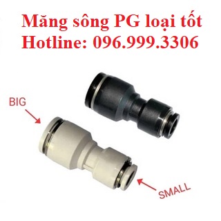 |HÀNG XỊN| Măng sông PG màu trắng loại tốt, đầu nối thu chuyển đôi hai đầu ống khí nén, phun sương giá sỉ