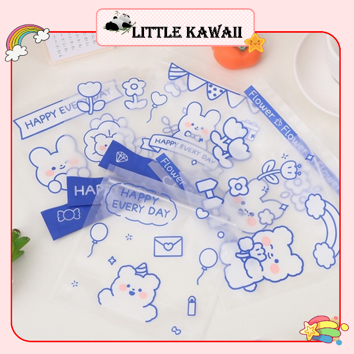 Túi zip đựng quà, bánh kẹo, sticker, phụ kiện mini hình gấu thỏ dễ thương