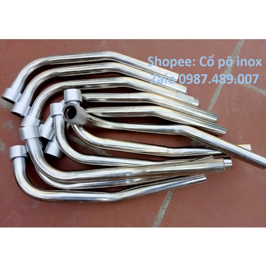 Cổ pô  Wave A100, Dream  inox 304 chống han rỉ, dày 1.5mm