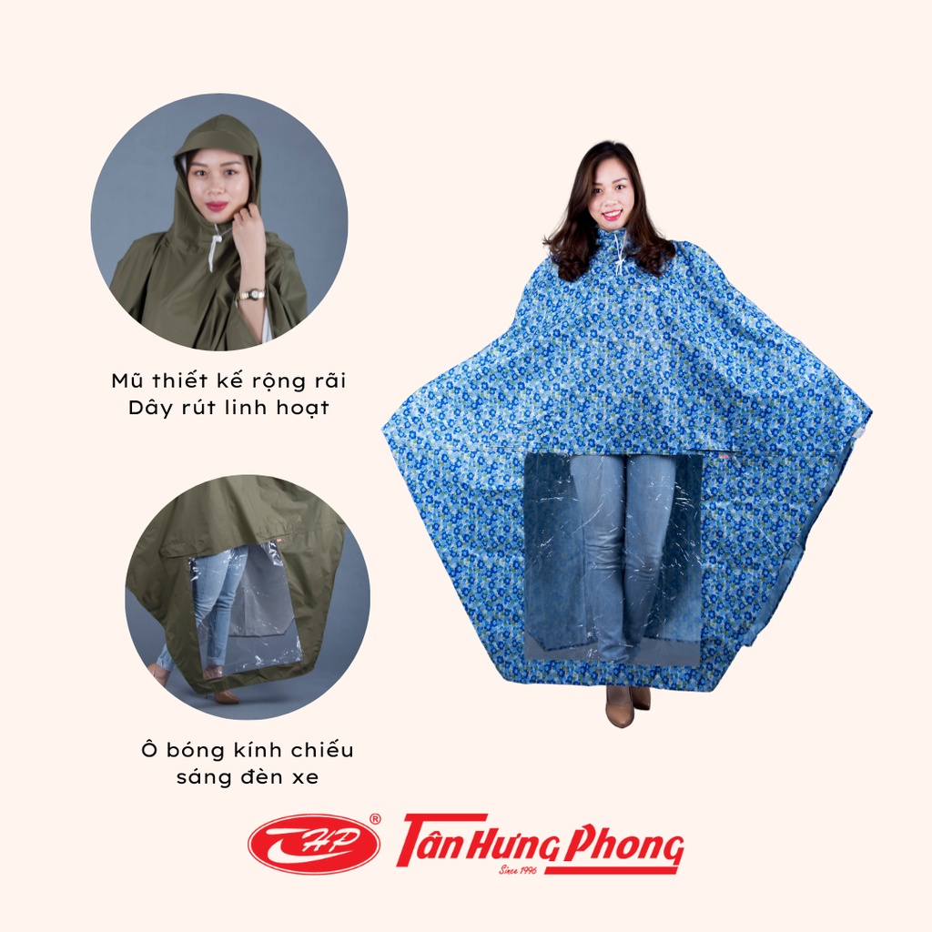 Áo Mưa Vải Dù Siêu Nhẹ 1 Người, 2 Người Tân Hưng Phong