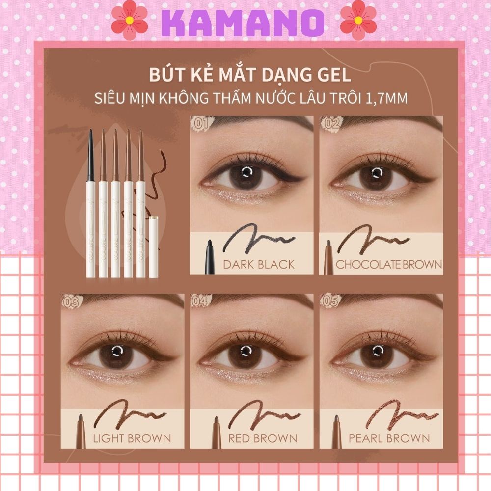 Bút chì kẻ mắt Focallure đầu mảnh 1.7mm chống thấm nước lâu trôi 1g Shop KAMANO mã KM01