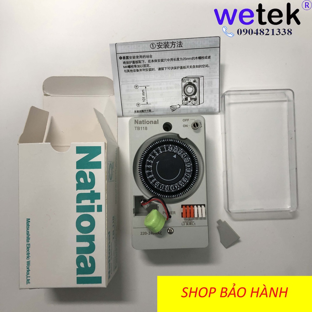 Rơ le thời gian thực National Panasonic TB118N TB118 thông dụng đồng hồ hẹn giờ Timer hẹn giờ 24h BH 12T Sỉ lẻ