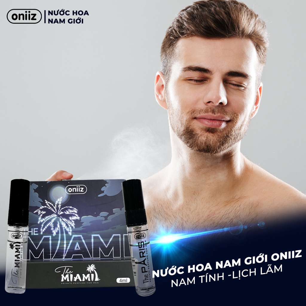 Nước hoa nam giới cao cấp Oniiz - The Paris &amp; The Miami - Chai dùng thử 4ml