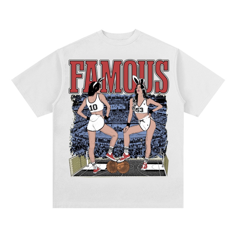 Áo Thun Vintage Famous Tay Lỡ Unisex - Đen/Trắng Cổ Tròn | Blackwork