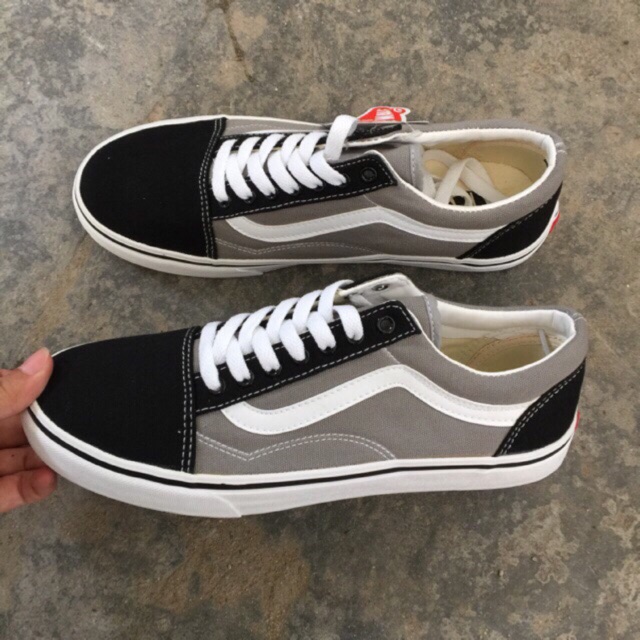 Giày 𝐕𝐀𝐍𝐒 old skool xám pha đen loại đẹp size 36->43 NAM NỮ