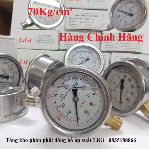 Đồng hồ đo áp suất áp lực thủy lực khí nén trong có dầu mặt phi 63  loại 5kg, 7kg 10kg.15kg 20kg 25kg....vv