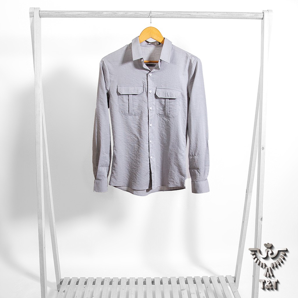 áo sơ mi nam kiểu dáng hàn quốc chất đũi xước loại đẹp vải thoáng mát tốt cho da SM403 | BigBuy360 - bigbuy360.vn