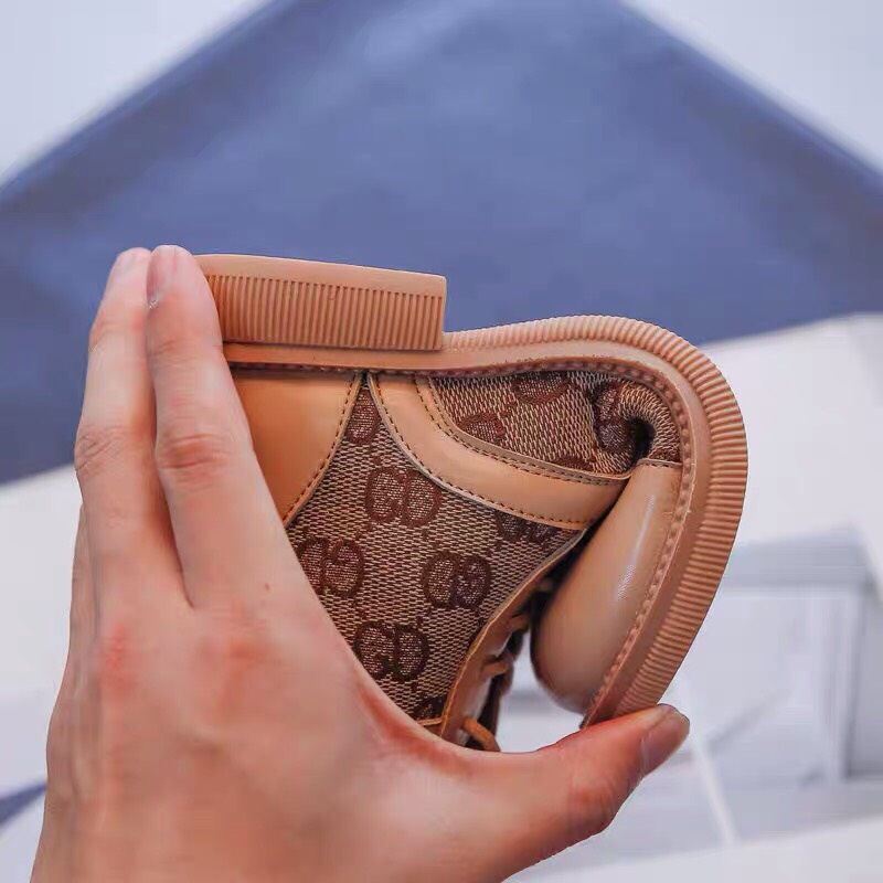 Giày bốt cao cổ bé - Bốt GD  khóa kéo sau sành điệu phong cách Hàn Quốc cho bé size 26-36  PL2021- 515