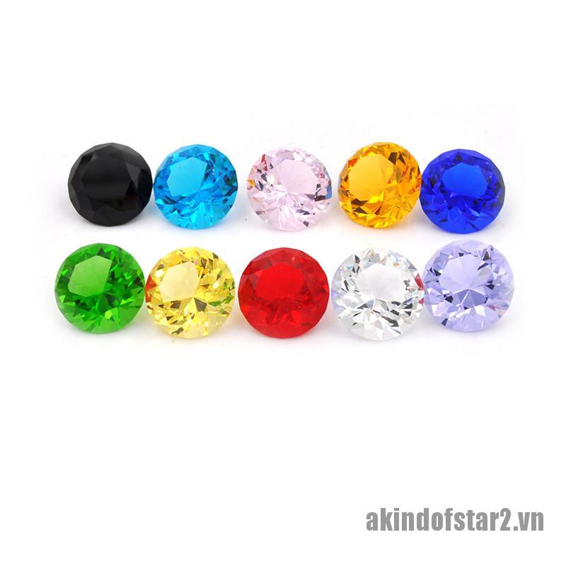 Khối pha lê thủy tinh hình viên kim cương 30mm dùng trang trí tiệc cưới