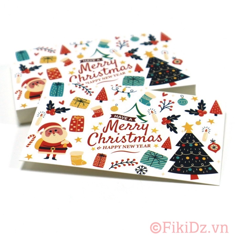 [1K/c] Set 10 Thiệp chúc mừng Noel giáng sinh size thẻ ATM 5.4x9cm