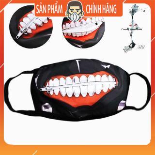 Khẩu trang Ninja có khóa kéo độc lạ cosplay hóa trang cao có thể uống nước được