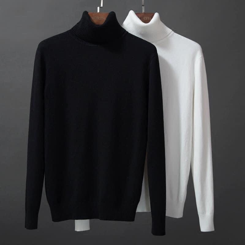Áo len nam cổ lọ, len cao cổ cotton, co giãn nhẹ, mặc thoải mái - PANDO