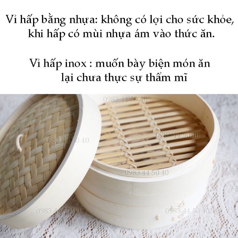 Xửng hấp tre, lồng hấp tre bánh bao, há cảo decor nhiều kích thước
