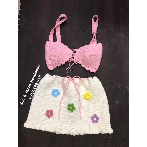 Set bikini len móc cho nữ . kèm feedback của khách
