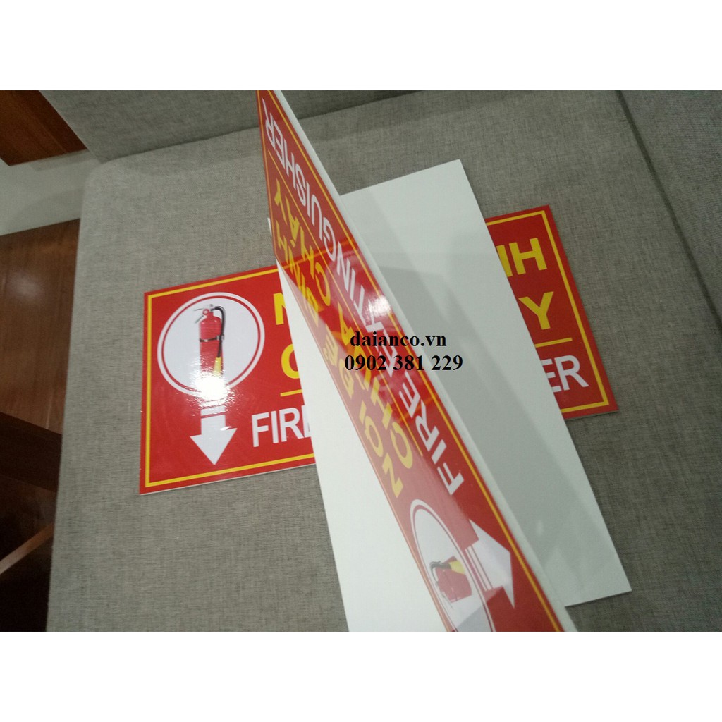 Biển báo nơi để bình chữa cháy Decal dán Fomex 20 x 40cm