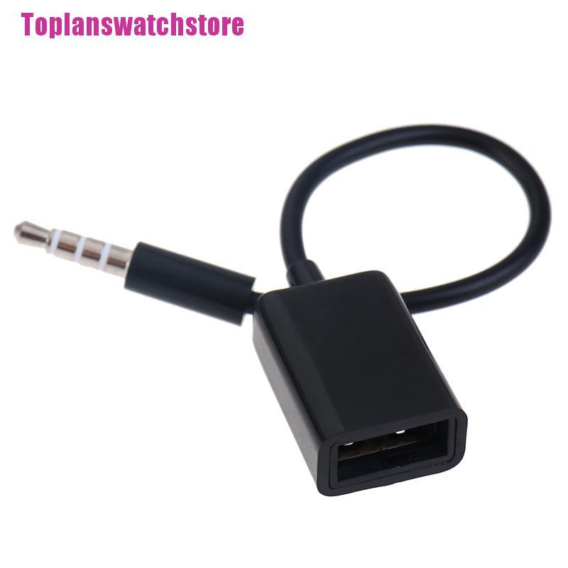 Cáp Chuyển Đổi Âm Thanh AUX Giắc Cắm 3.5mm Sang Cổng USB 2.0 Cho Xe Hơi