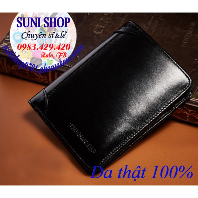 Ví nam WIN da bò thật 100%, ví da, ví đứng, ví ngang, ví da bò