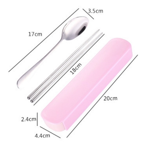 Bộ thìa đũa Inox kèm hộp đựng nhỏ gọn tiện lợi