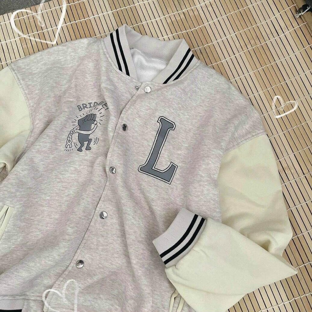 [RẺ NHẤT SHOPEE] Bomber Nỉ Chữ L Viền Cổ Siêu Chất samsam4896 | BigBuy360 - bigbuy360.vn