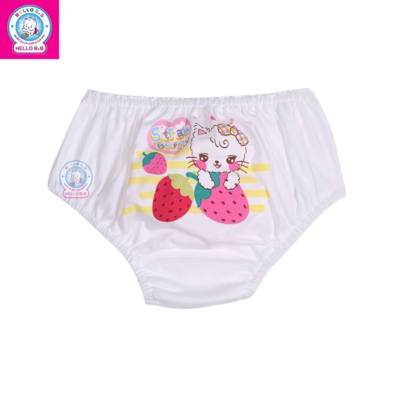 Đủ Size 1-8 bé gái 6-23kg QUẦN SỊP TRẮNG IN HELLO B&amp;B