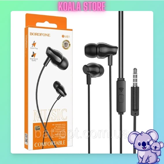 Tai Nghe Có Dây Borofone BM61 Nghe Hay, Tai Nghe Nhét Tai Có Mic, Chống Ồn Chân 3.5mm