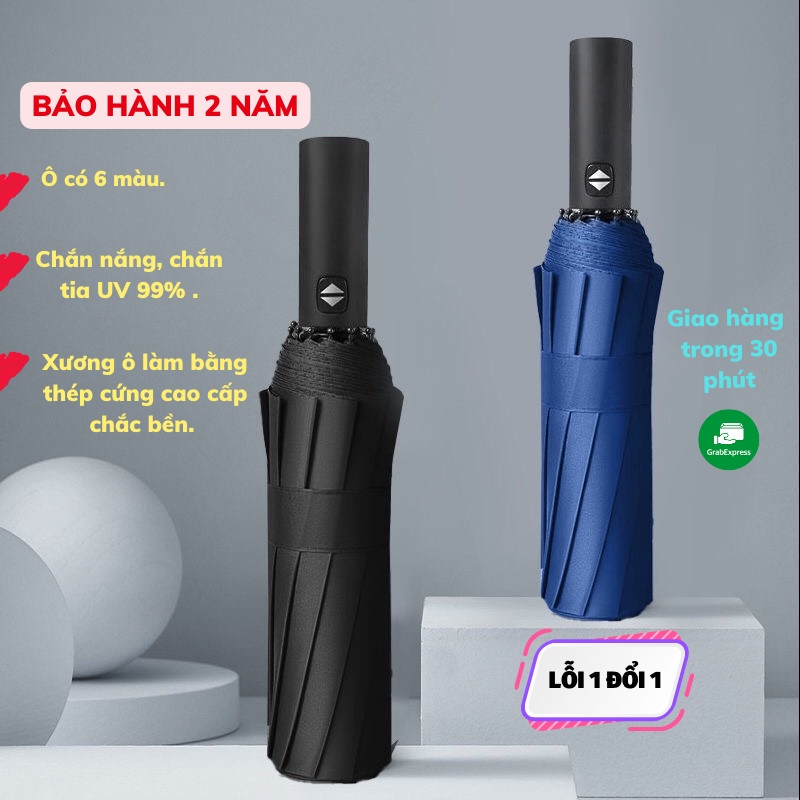 Ô Dù Dù Che Mưa Gấp Gọn Cao Cấp 12 Nan Chắc Chắn Chống Tia UV Du Che Mưa Asaki