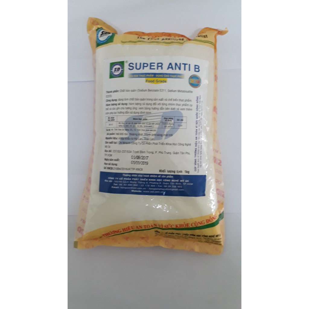 1KG SUPER ANTI B - PHỤ GIA THỰC PHẨM BẢO QUẢN CAO CẤP DÀNH CHO BÚN