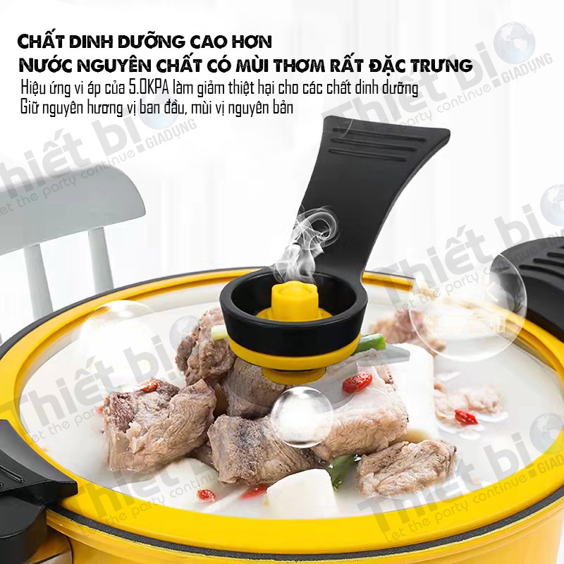 Nồi áp suất, Nồi hầm cháo, Kho cá đa năng mini totipotent pot 3.5L dùng cho mọi loại bếp từ, bếp gas, bếp hồng ngoại