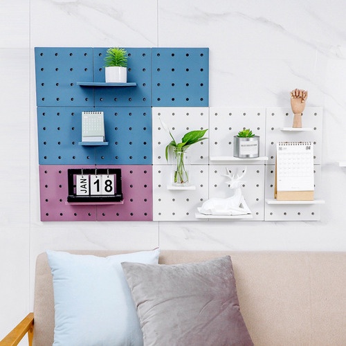 Kệ dán tường trang trí nhà cửa - Bảng Pegboard lỗ decor bàn làm việc phong cách Châu Âu No.101174