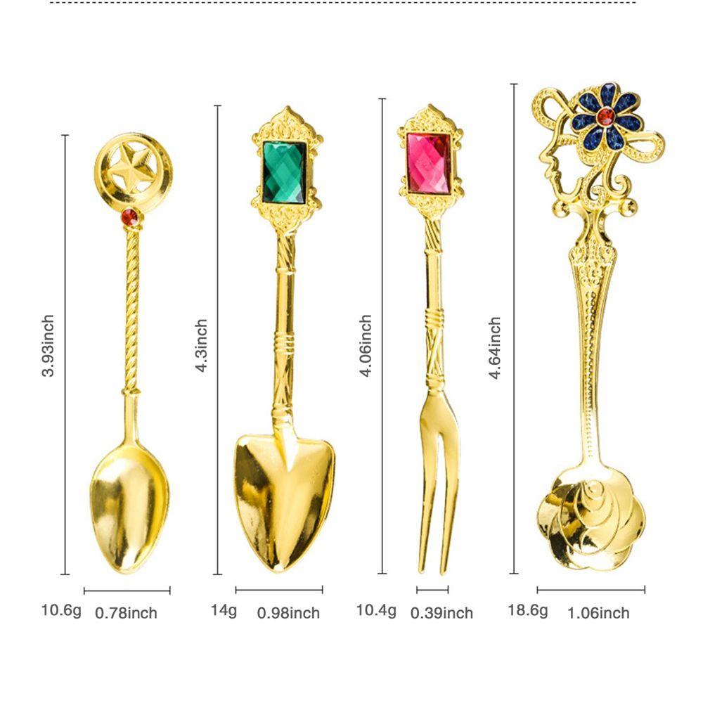 Set 4 Muỗng Nĩa Ăn Tráng Miệng Phong Cách Vintage