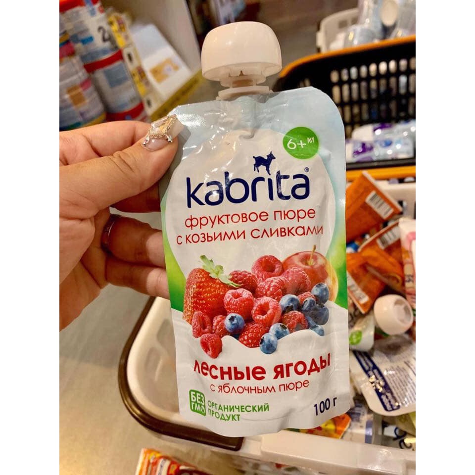 Váng sữa dê + hoa quả kabrita Nga