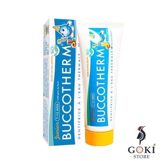 KEM ĐÁNH RĂNG CHO BÉ HỮU CƠ BUCCOTHERM vị trà đào 50ml (Trẻ em 7-12 tuổi)