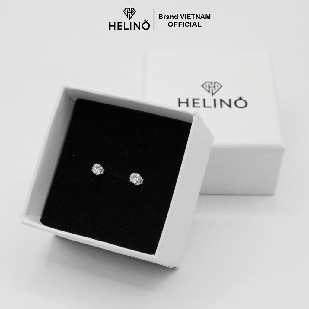 Khuyên tai bạc nữ HELINO nụ đá hạt chấu, thời trang phụ kiện trang sức nữ T02