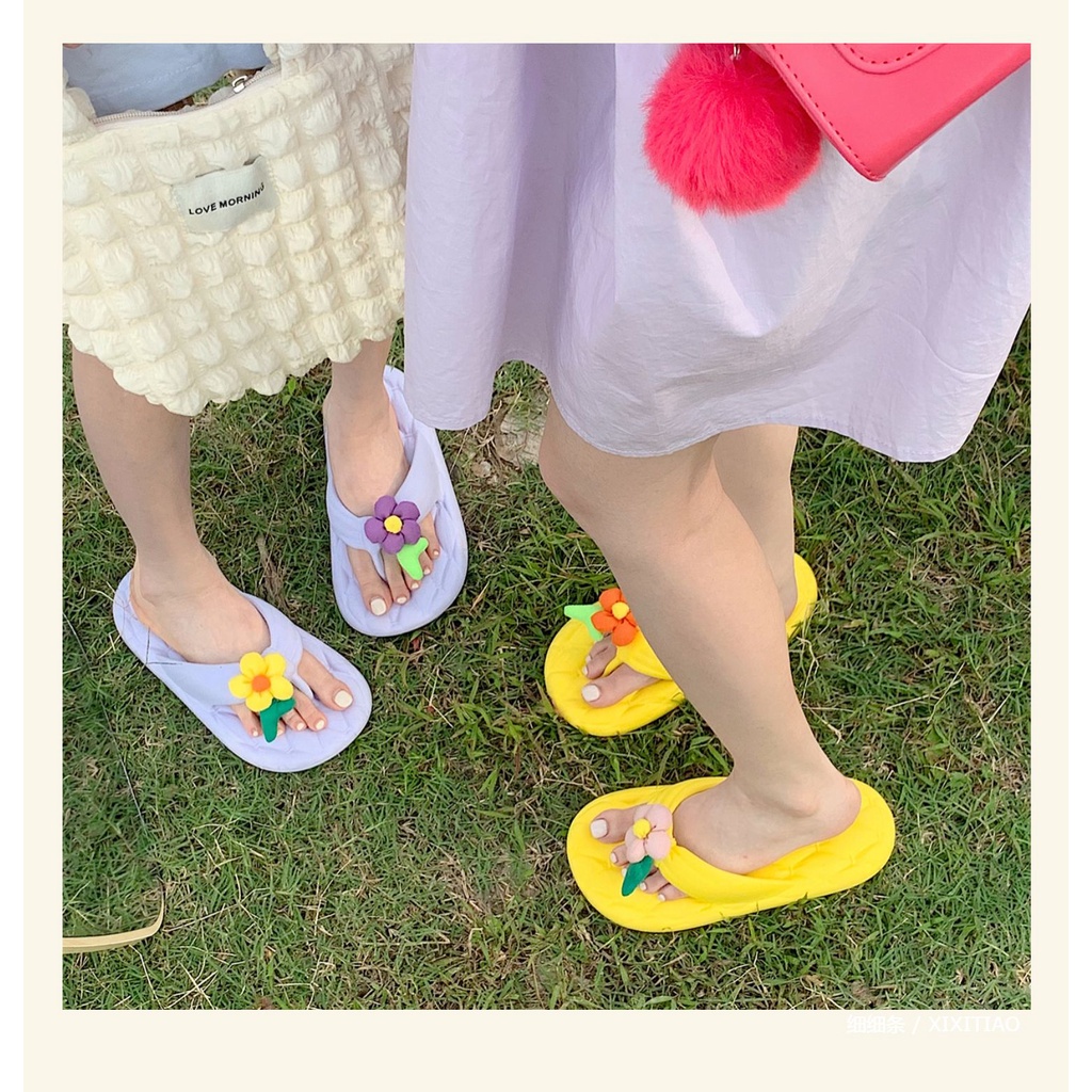 Dép kẹp nữ dép hoa dép quai ngang