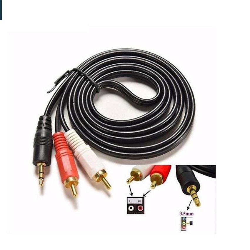 DÂY AV 3.5 RA 2 ĐẦU BÔNG SEN DÀI 1M5