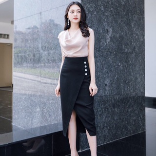 Sét áo đổ chân váy bút chì sang chảnh