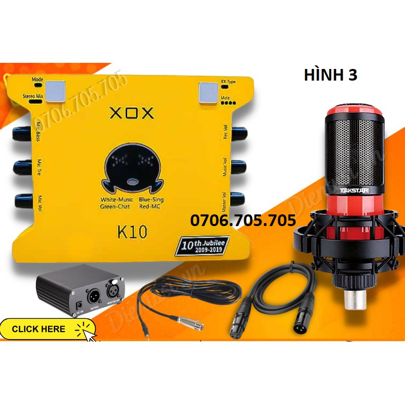 Full Combo Sound Card K10 2020 Và Micro Takstar PC-K320