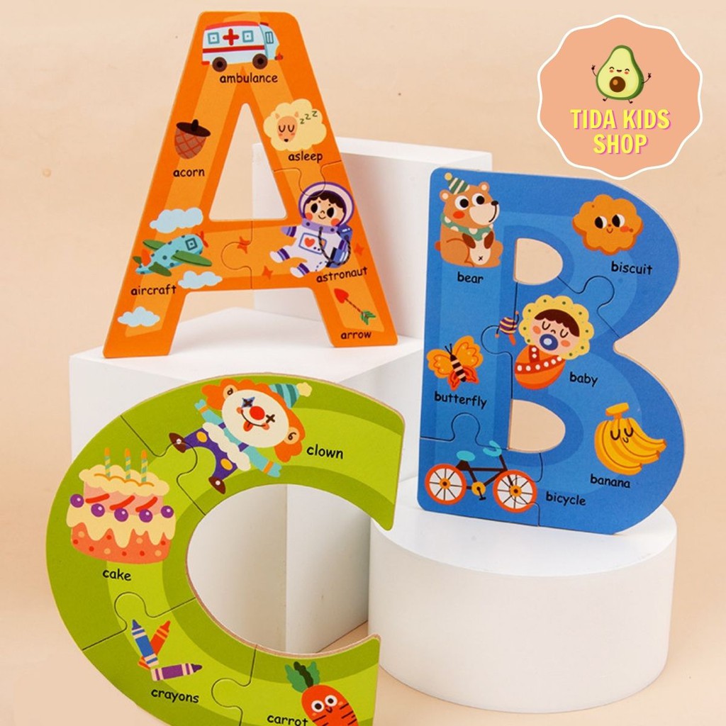 Number Blocks Đồ Chơi, Puzzle Số Đếm Và Chữ Cái, Alphabet Animal Jigsaw, Digital Animal Puzzle, Đồ Chơi TiDa Kids Shop