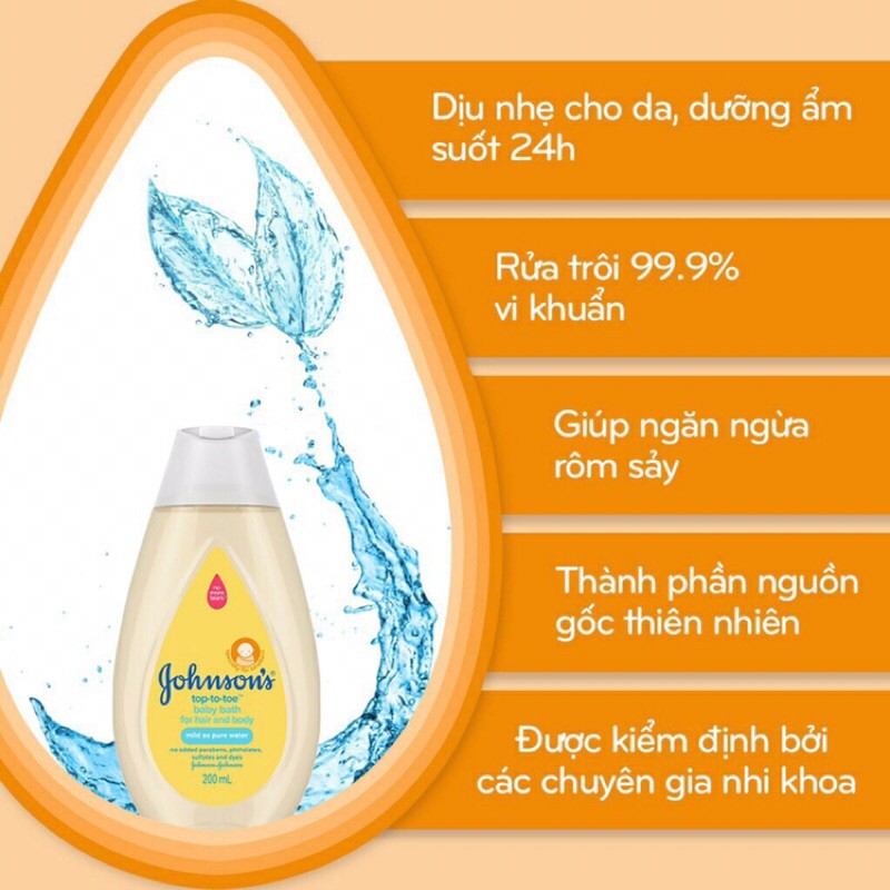 Sữa tắm gội toàn thân Johnson's Baby 100ML/200ML/500ML