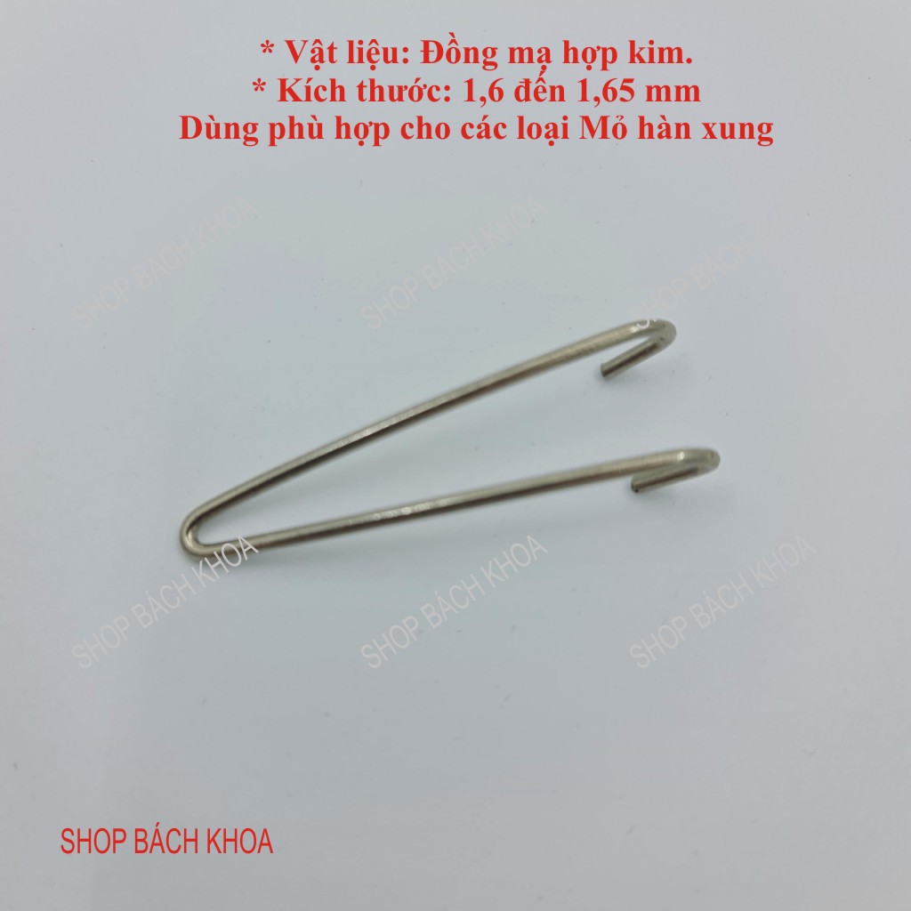 Mũi mỏ hàn xung bằng đồng mạ hợp kim, dày 1,6 mm, 100W. Dùng cho mỏ hàn xung Tiệp, BK, JOUSTMAX, Stanley, Đức.