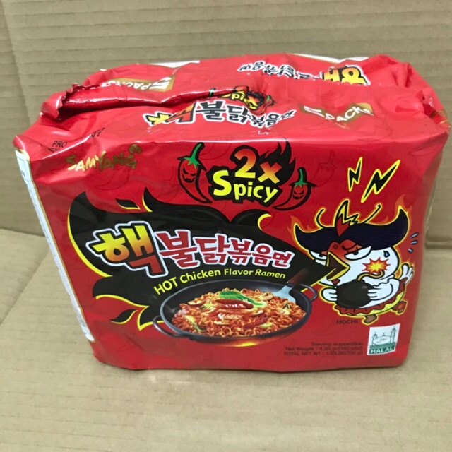 Lốc 5 Gói Mỳ Trộn Cay SamYang x2 Spicy Đỏ 140g