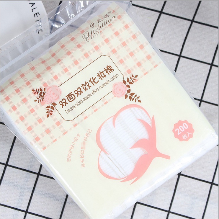 Set 50/200 Bông Tẩy Trang Dày Dặn Làm Sạch Sâu Cho Da Mặt Tiện Dụng