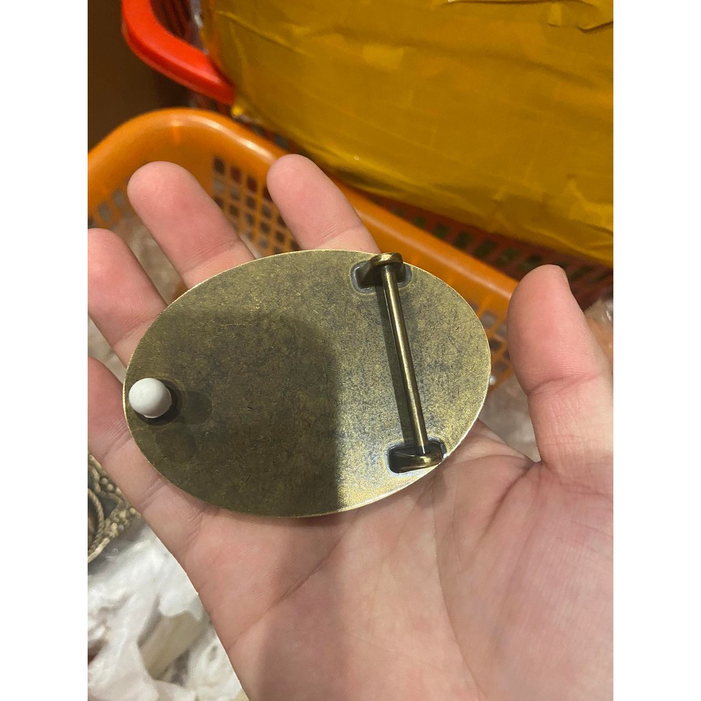 Mặt dây lưng đồng đúc size 40mm đầu lâu