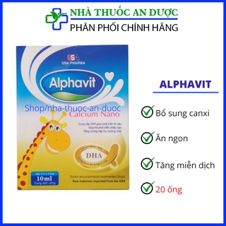 Siro Alphavit Calcium Nano d3 bổ sung canxi giúp bé cao khỏe ăn ngủ ngon hộp 20 ống x 10ml