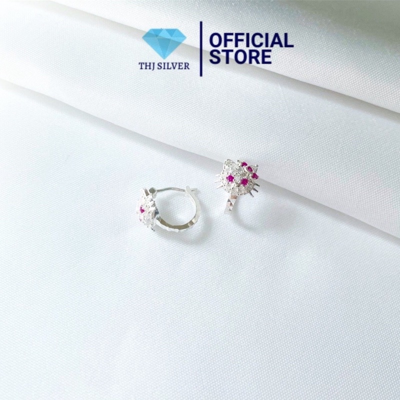 Bông tai mèo kitty khoá bấm cho bé