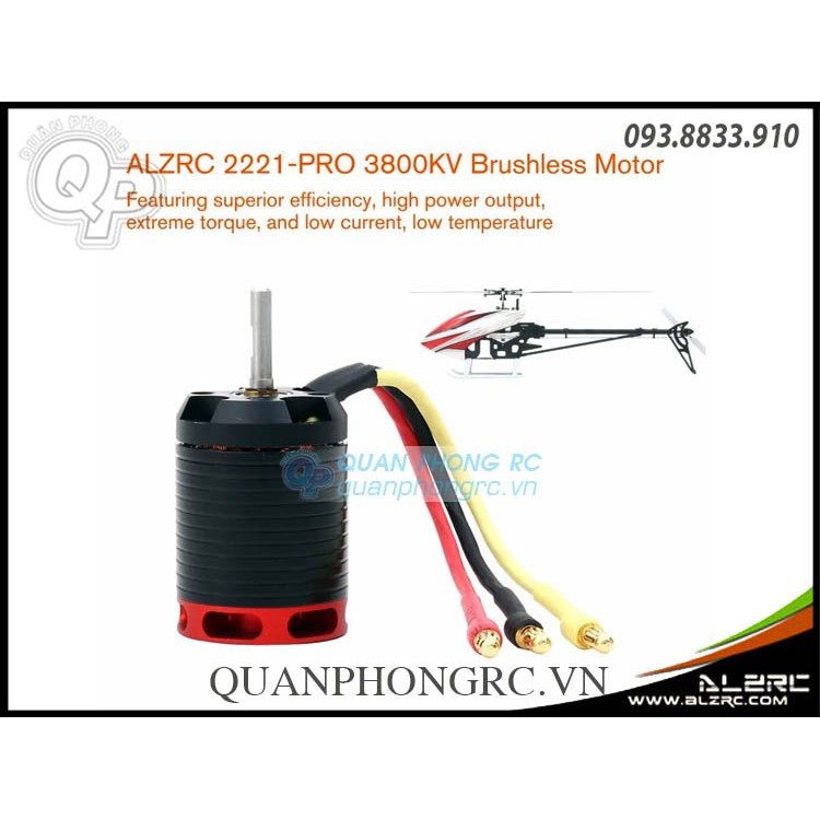 ALZRC - Motor không chổi than 2221-PRO 3800KV dùng pin 3S- 4S