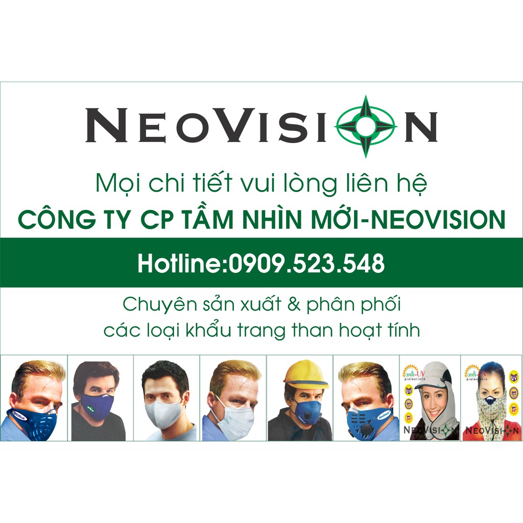 Khẩu trang Neomask, khẩu trang than hoạt tính cao cấp Neovision lọc bụi khử mùi chống không khí ô nhiễm