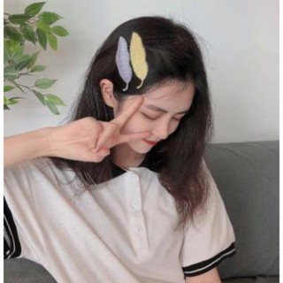 Kẹp Tóc Lụa Hình Chiếc Lá Nhiều Màu Phong Cách Hàn Quốc
