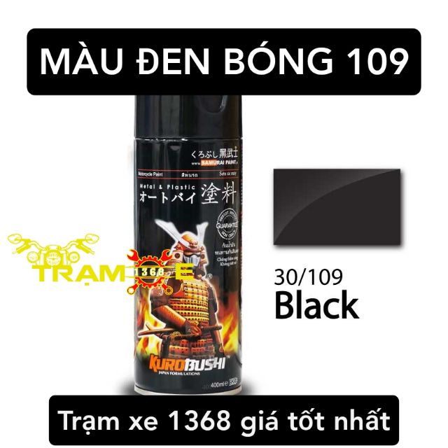  SƠN SAMURAI MÀU ĐEN BÓNG MÃ MÀU 109 DUNG TÍCH 400ML TỪ NHẬT BẢN