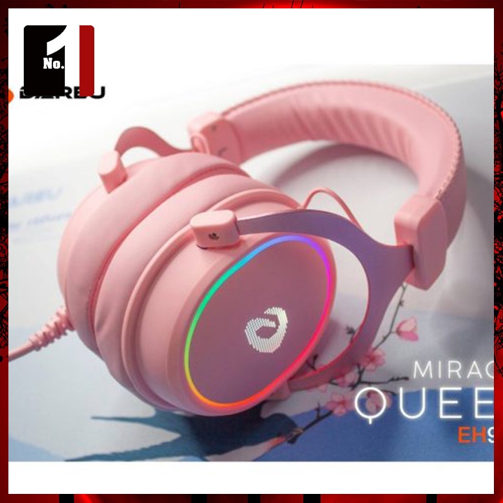 Tai Nghe Nhạc Headphone Gaming Chụp Tai Có Dây DAREU EH925S Hồng Led RGB Tai Nghe Game Thủ Có Mic Máy Vi Tính Laptop Pc